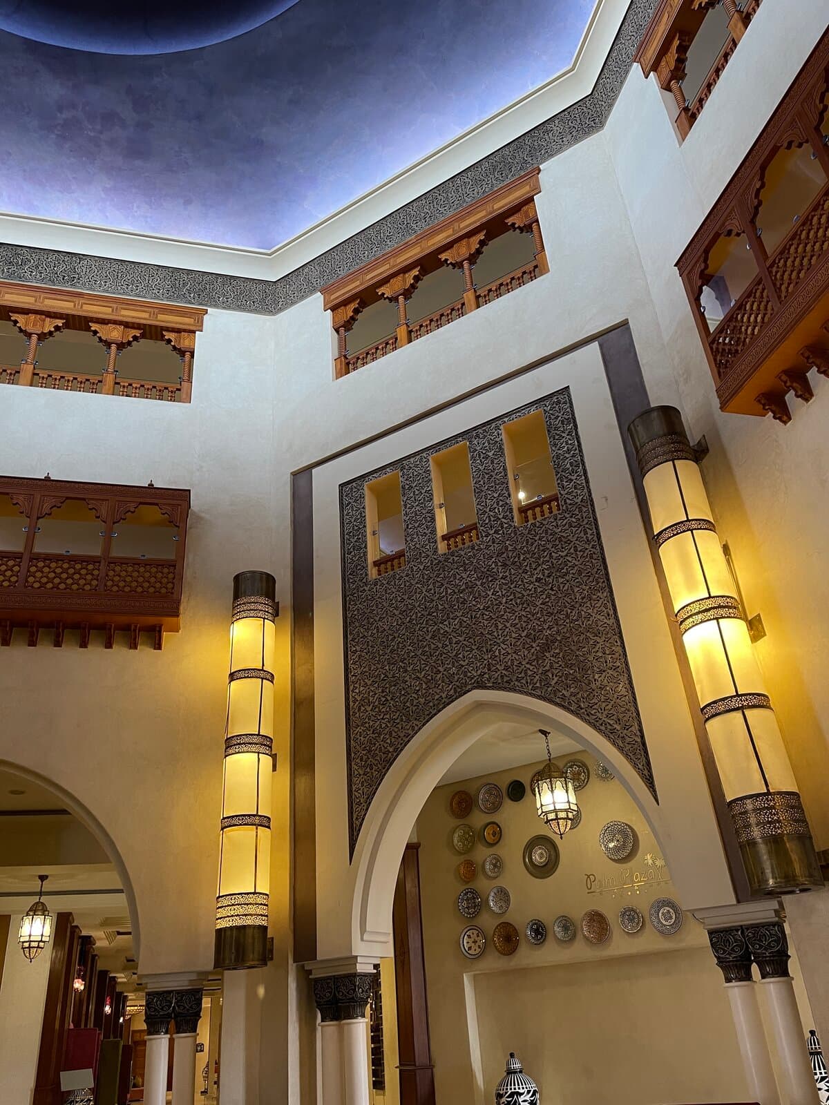 Riad courtyard with zellige tiles
